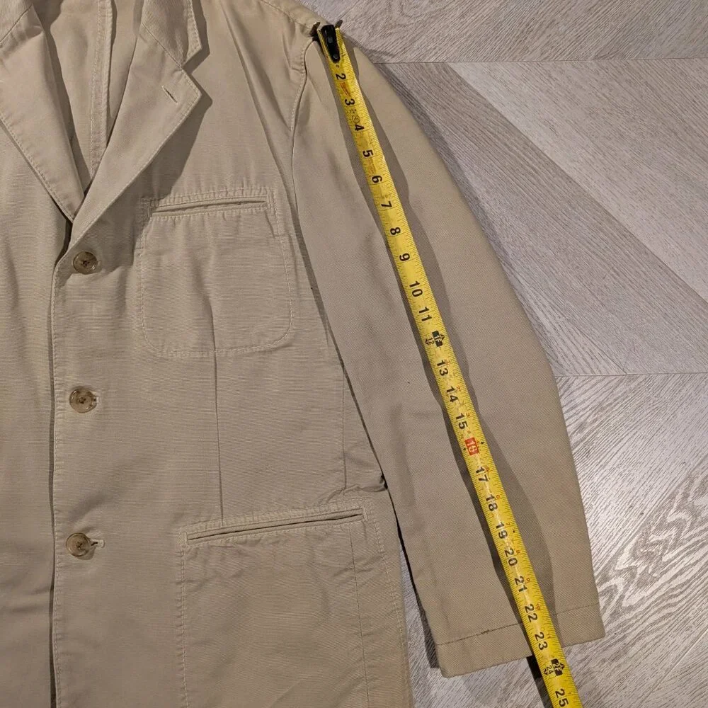 Express Design Studio Khaki Chino Blazer Men's Size 42R Tan Lightweight